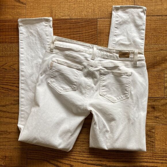 Paige Skyline Ankle Peg Stretch White Skinny Jeans Size 26 - Picture 6 of 16
